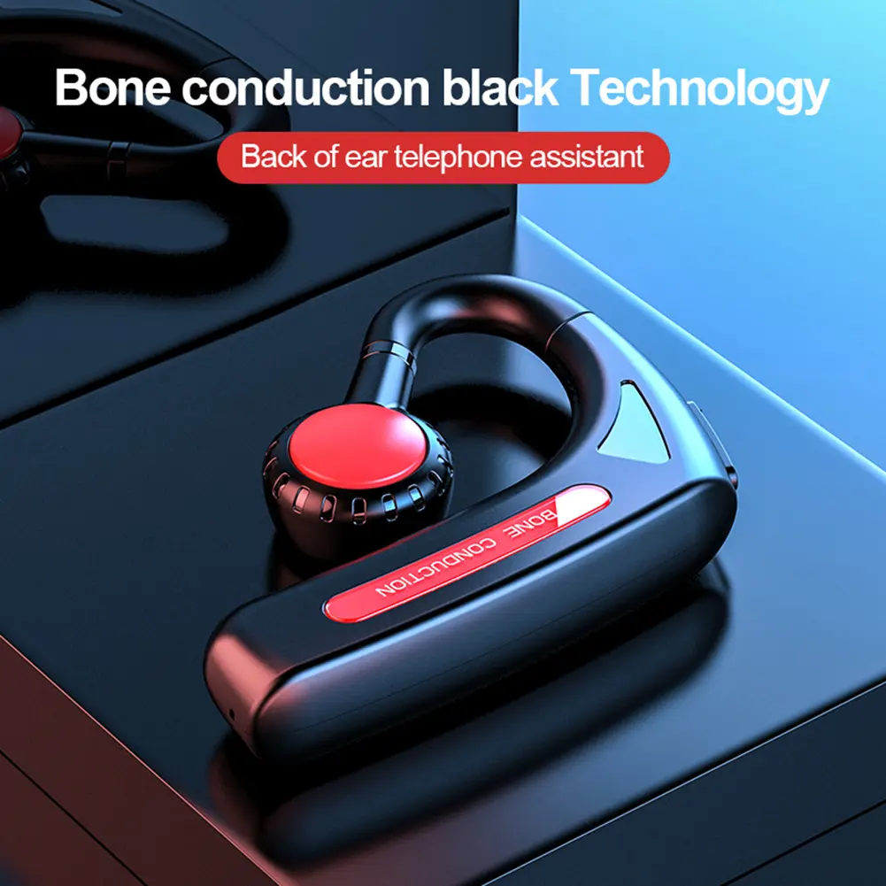 Portable Wireless Headset Noise Reduction Bone Conduction Wireless Headphone with Microphone for Business Sports Cycling Fitness