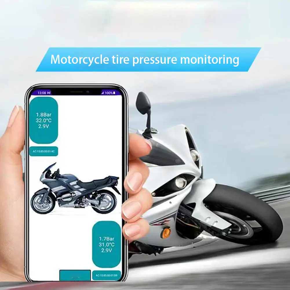 2/4Pcs Tire Safety Monitoring System Bluetooth-Compatible 5.0 External Tire Pressure Monitoring System Car Tire Pressure Sensors