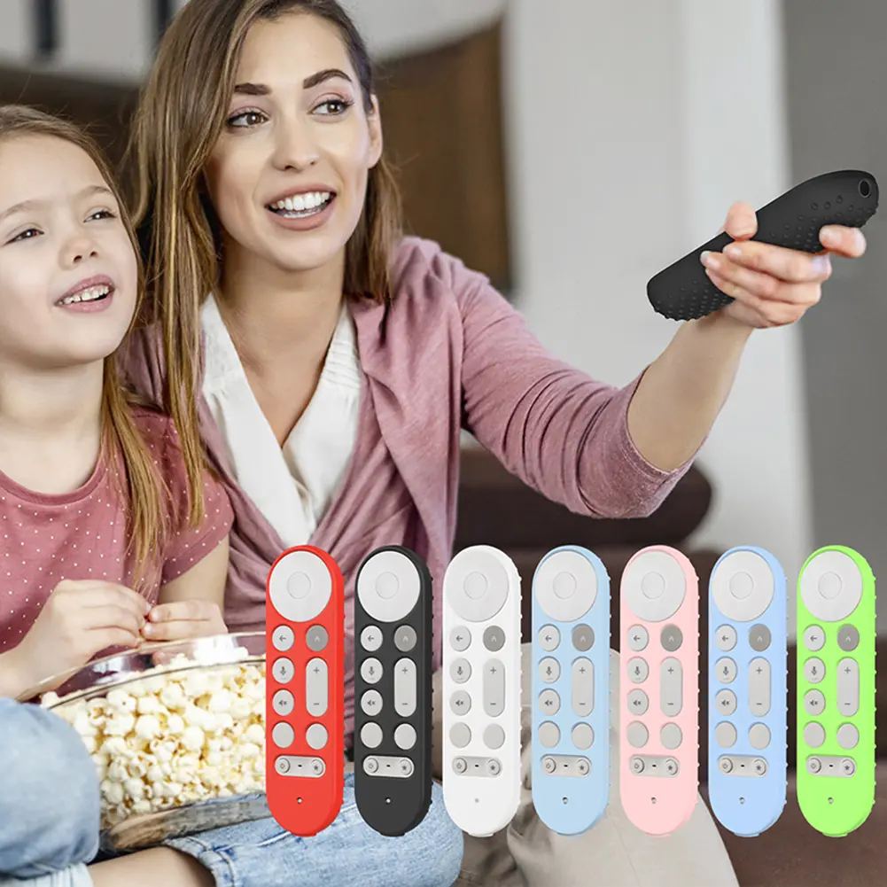 Silicone Remote Case Anti-Slip Protective Controller Sleeve Skin with Lanyard Remote Protective Case for Google TV Streamer 4K