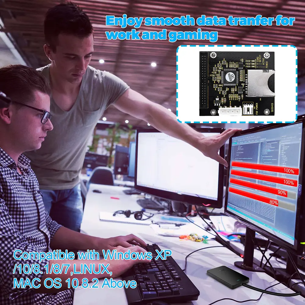 SD To 3.5 Inch IDE SSD Memory Card 44Pins SD To 2.5 Inch IDE 44Pins Expansion Card Supports Up To 128GB SDXD Card ATA IDE Module