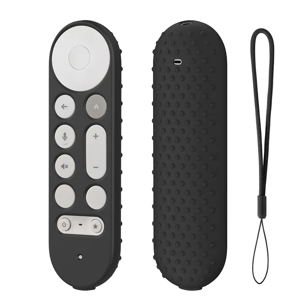 Silicone Remote Case Anti-Slip Protective Controller Sleeve Skin with Lanyard Remote Protective Case for Google TV Streamer 4K