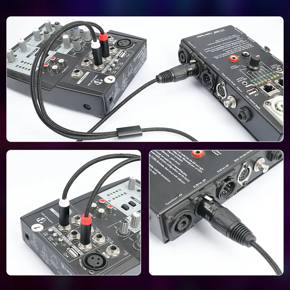 1/2/3M Female XLR To Double 6.35mm Mono TS Plug Mic Cable 3-Pin XLR Female To Dual Mono 6.35mm TS Male Cord for Microphone Mixer