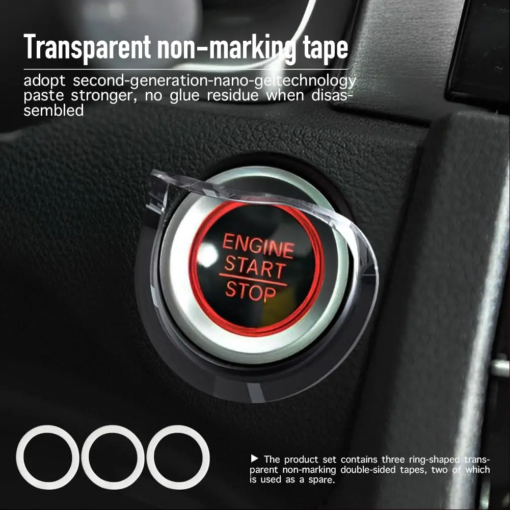 Car One Click Start Plastic Button For Car Engine Start/stop One-click Start Button Cover Decoration Sticker Plastic Style