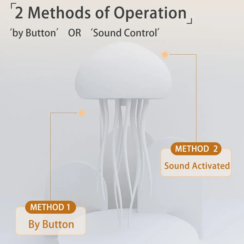 Jellyfish Night Light Voice Control Jellyfish Table Bedside Lamp with Dancing Leg RGB Colored Jellyfish Desk Lamp for Home Decor