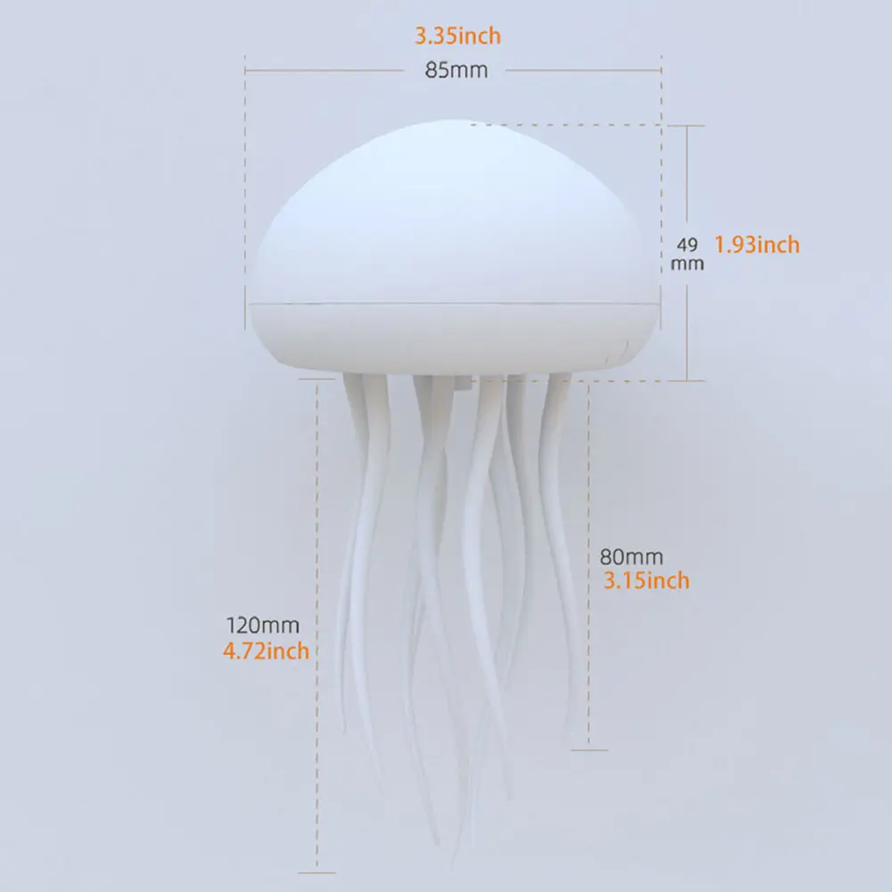 Jellyfish Night Light Voice Control Jellyfish Table Bedside Lamp with Dancing Leg RGB Colored Jellyfish Desk Lamp for Home Decor