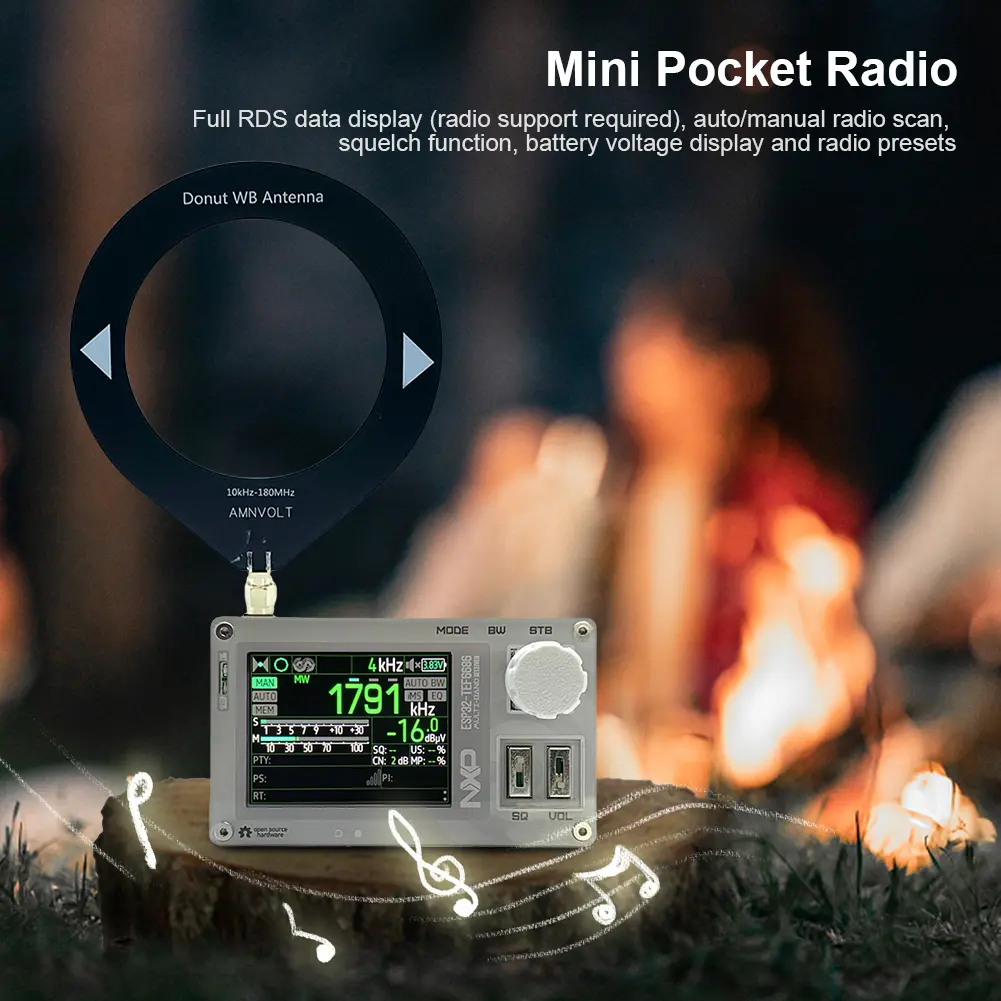 TEF6686 FM/LW/MW/SW Full Band Radio with LCD Display Portable Radio Pocket Radio Gifts for Seniors Elderly