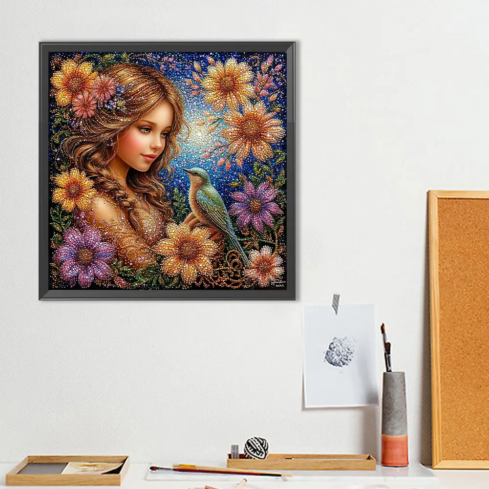 Beauty 5D DIY Full Drill Round Diamond Painting Kit for Home Wall Decoration