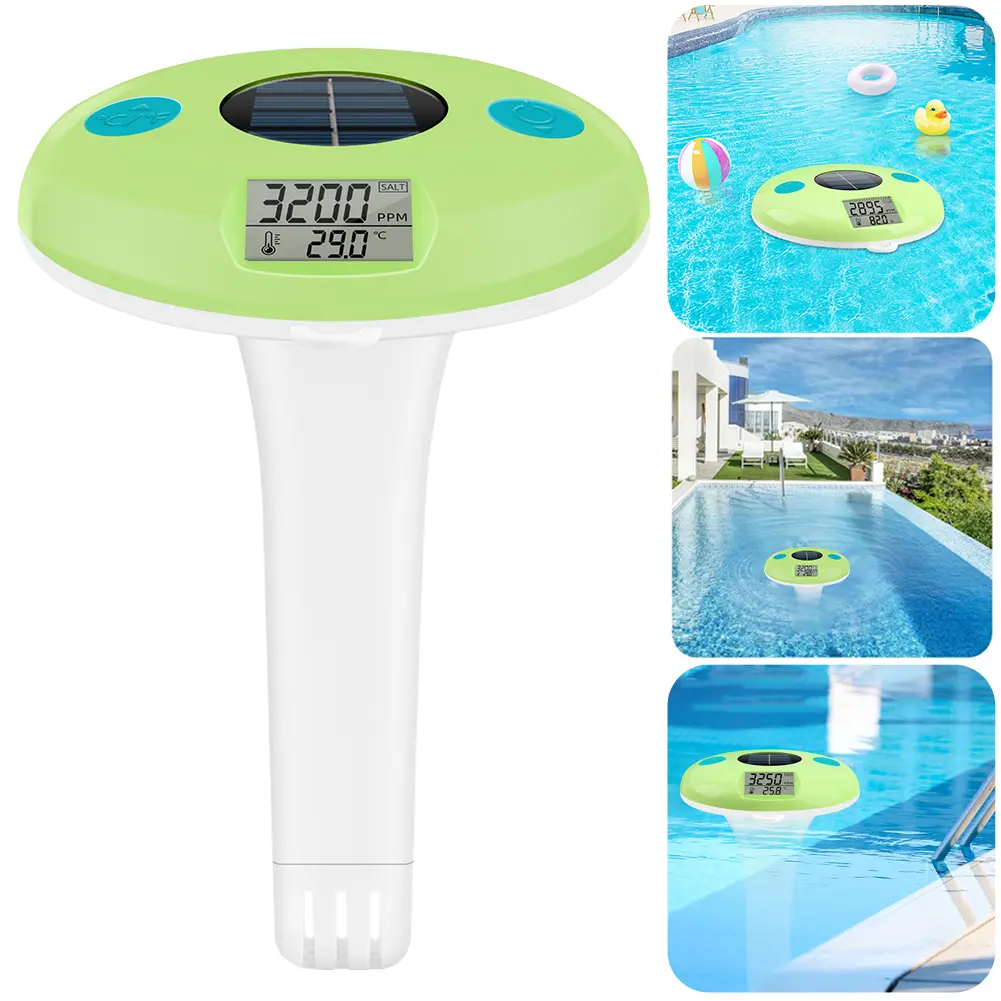 Solar Charging Floating Water Tester Digital Display Pool Salt Water Tester 2 In 1 Salt Detector for Aquariums Swimming Pool