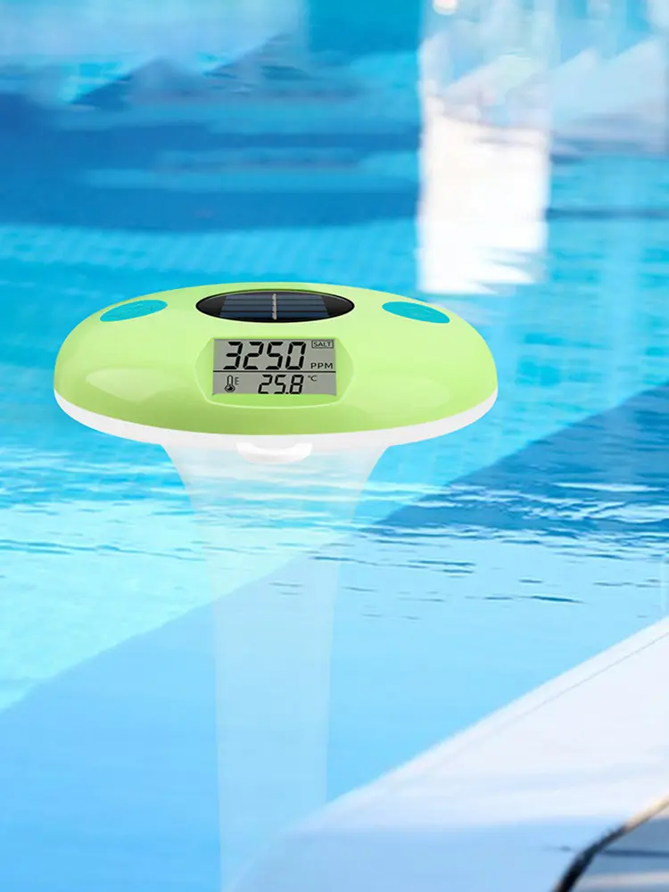 Solar Charging Floating Water Tester Digital Display Pool Salt Water Tester 2 In 1 Salt Detector for Aquariums Swimming Pool