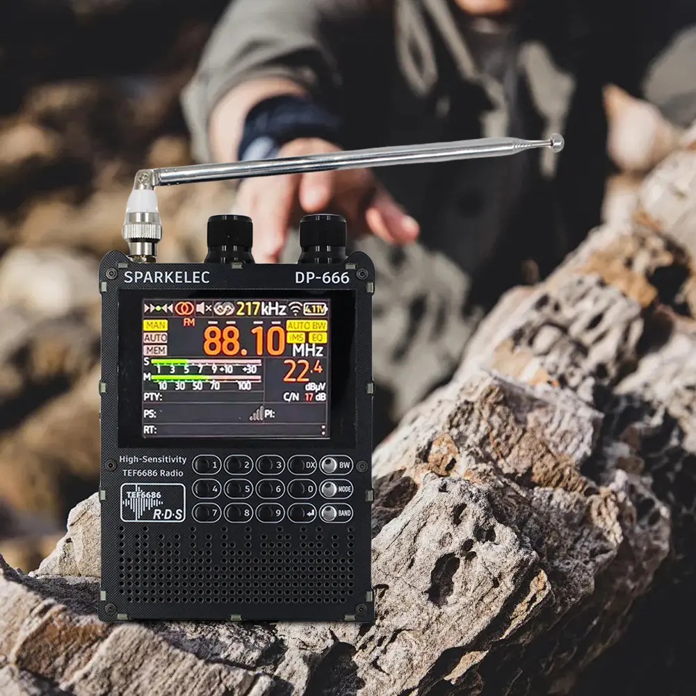 DP-666 TEF6686 Radio High Sensitivity Full Band FM AM Short Wave Radio with LCD Display DSP Full Band Portable Radio