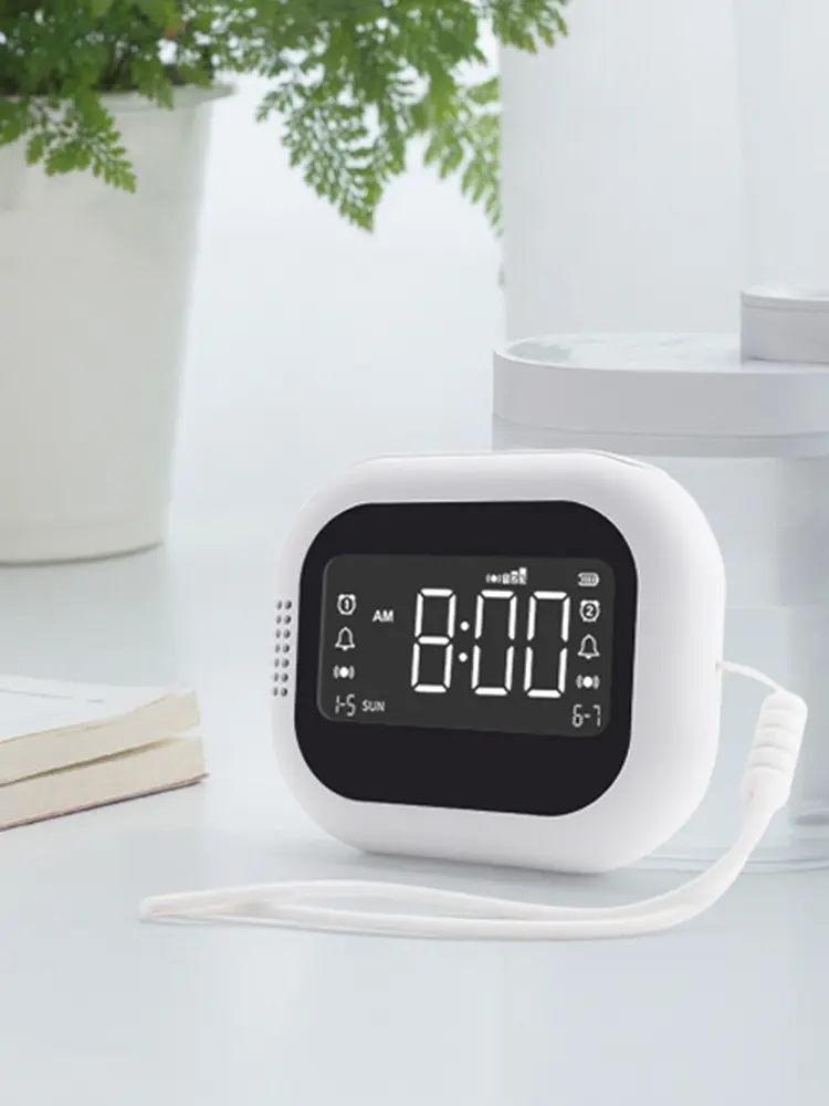 Vibration Alarm Clock Digital FM Radio Rechargeable Multifunctional Clock Student Strong Wake-up Artifact for Bedroom
