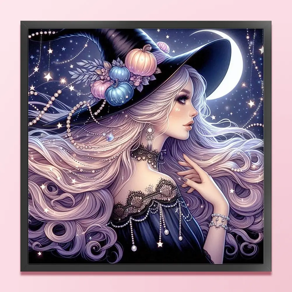 Witch Printed Cross Stitch Kit DIY 11CT Embroidery Craft Set Home Decoration
