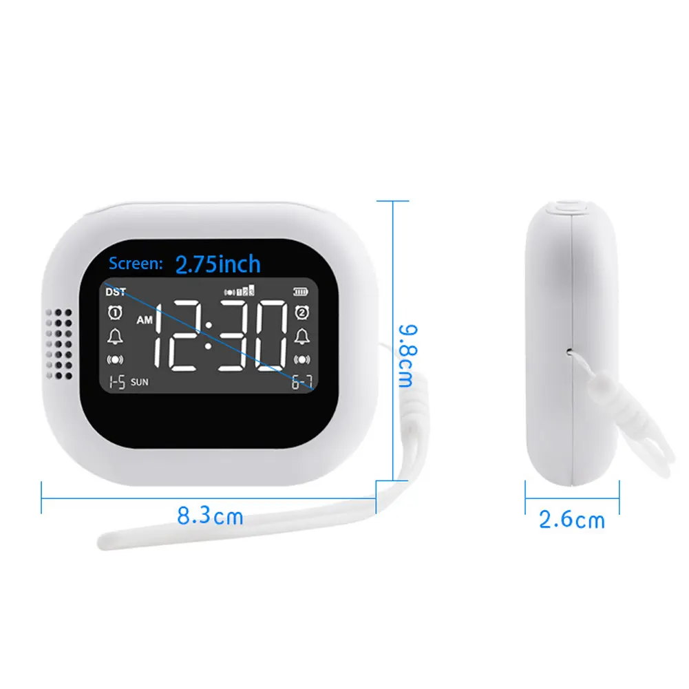Vibration Alarm Clock Digital FM Radio Rechargeable Multifunctional Clock Student Strong Wake-up Artifact for Bedroom
