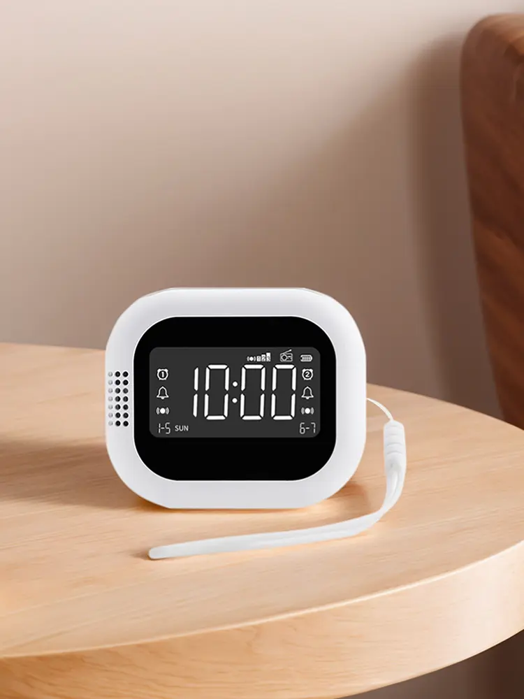 Vibration Alarm Clock Digital FM Radio Rechargeable Multifunctional Clock Student Strong Wake-up Artifact for Bedroom