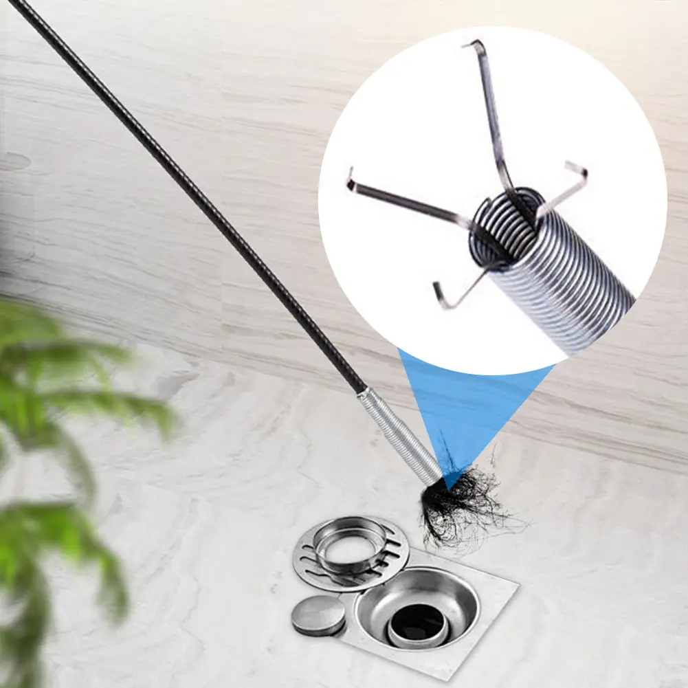 Drain Clog Remover Drain Cleaning Tool Bendable Drain Hair Removal Tool Plumbing Snake for Kitchen Bathroom Sewer