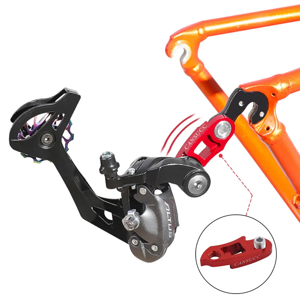 Cansucc Bicycle Rear Derailleur Hanger Aluminum Alloy Rear Derailleur Hanger Extension for 32-56t Flywheel Cycling Accessories
