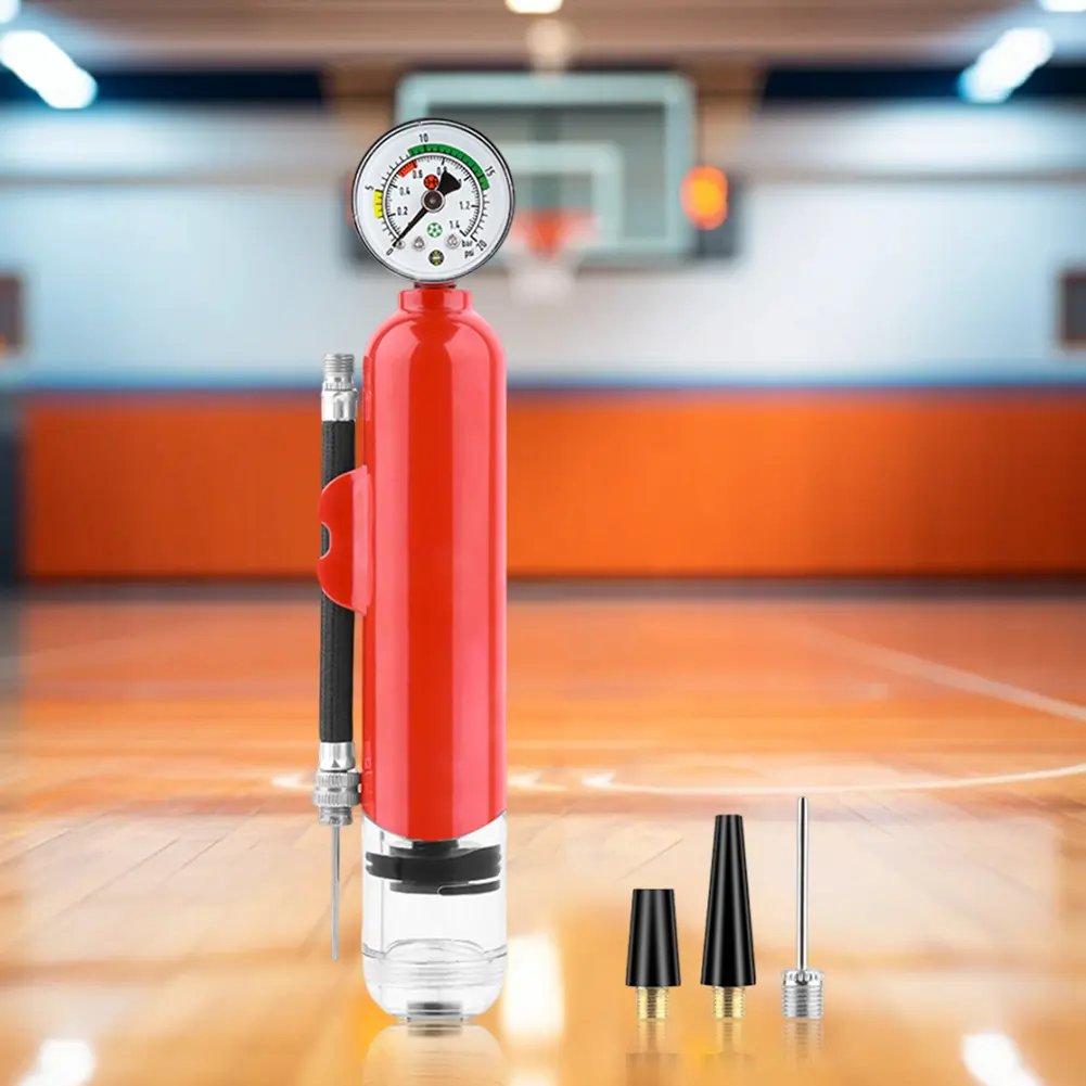 20PSI Handheld Ball Pump with Pressure Gauge Manual Tire Pump Waterproof Motorcycle Tyre Inflator Sports Accessories