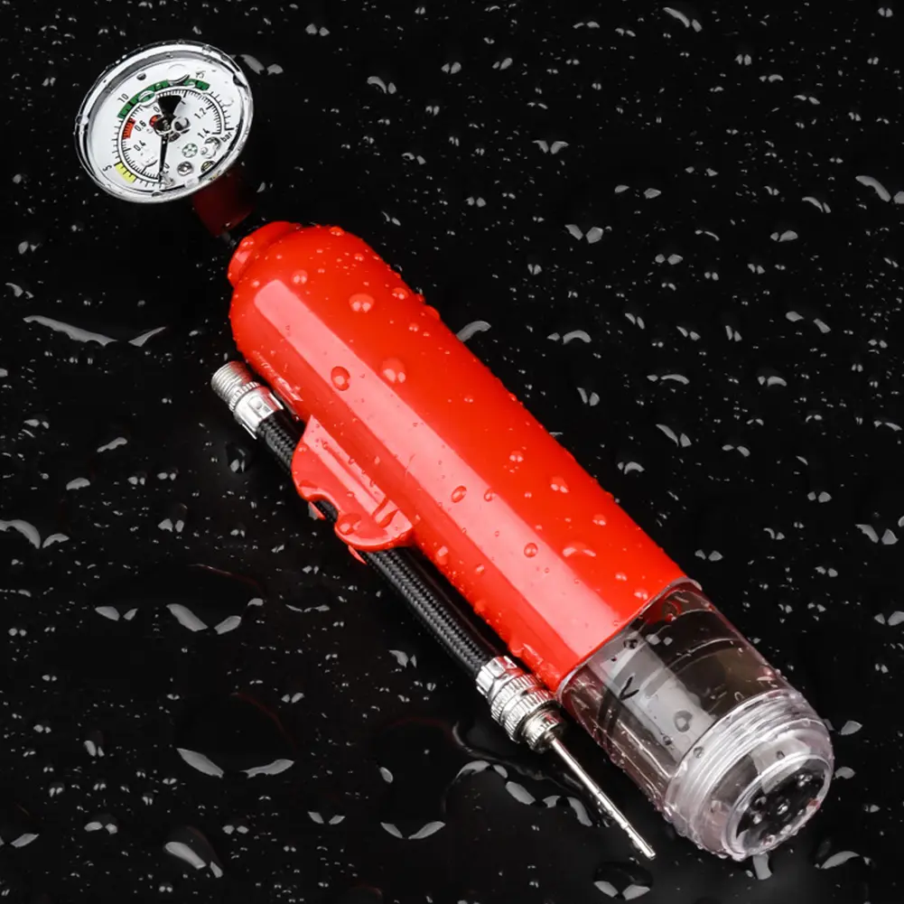20PSI Handheld Ball Pump with Pressure Gauge Manual Tire Pump Waterproof Motorcycle Tyre Inflator Sports Accessories