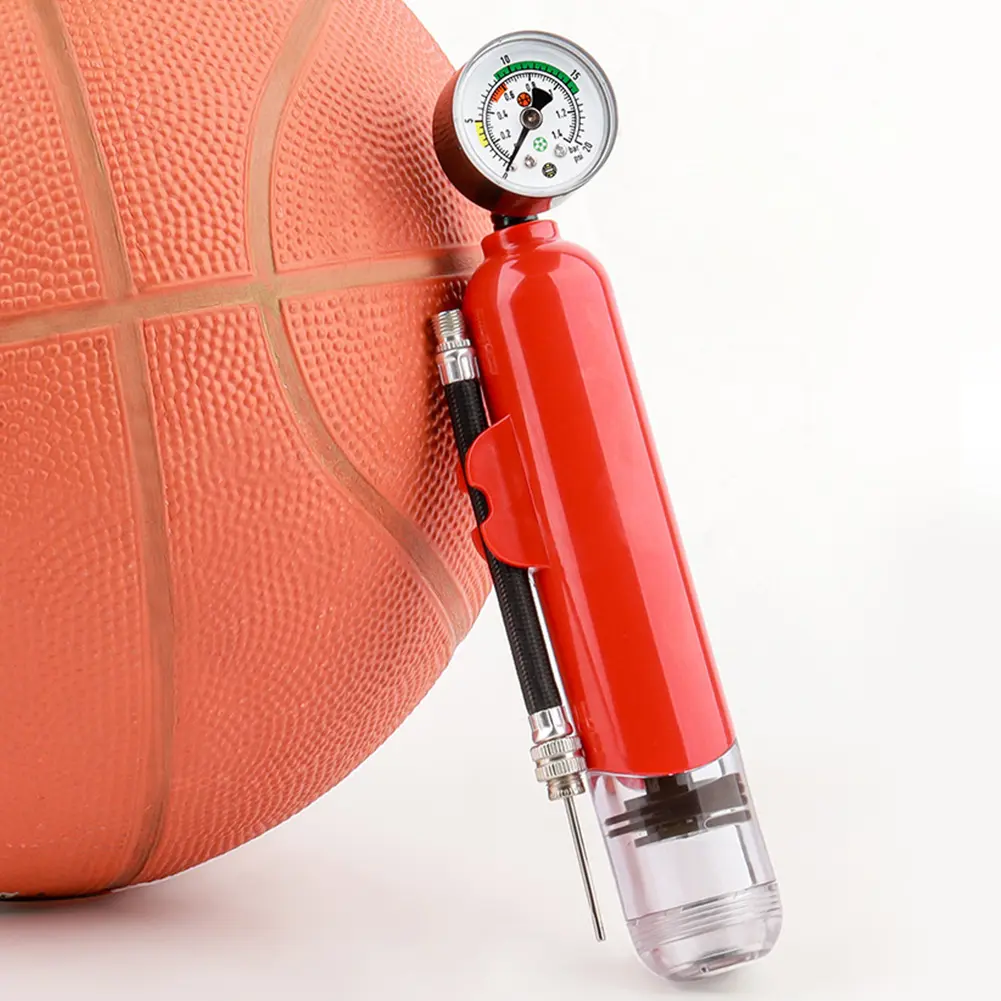 20PSI Handheld Ball Pump with Pressure Gauge Manual Tire Pump Waterproof Motorcycle Tyre Inflator Sports Accessories