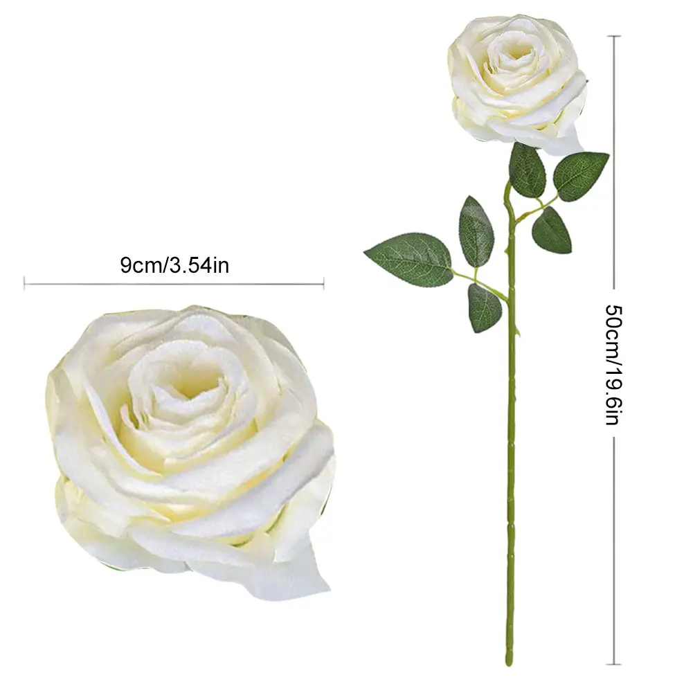 10PCS Artificial Silk Roses with Faux Stems Fake Roses Flower Floral Wedding Bouquet for Wedding Centerpiece Home Party Decor