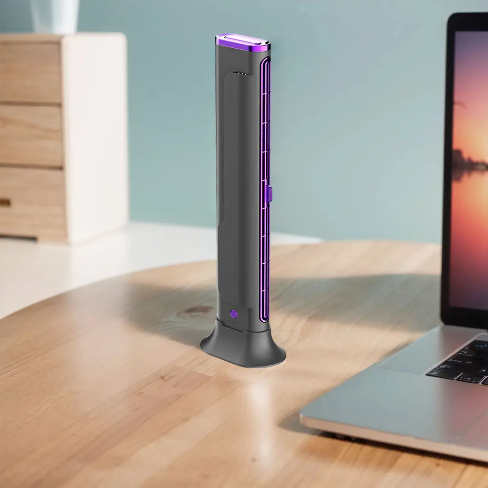 Tower Fan Adjustable Vents Desktop Fan Space-Saving Oscillating Fan for Bedroom Home Office Room