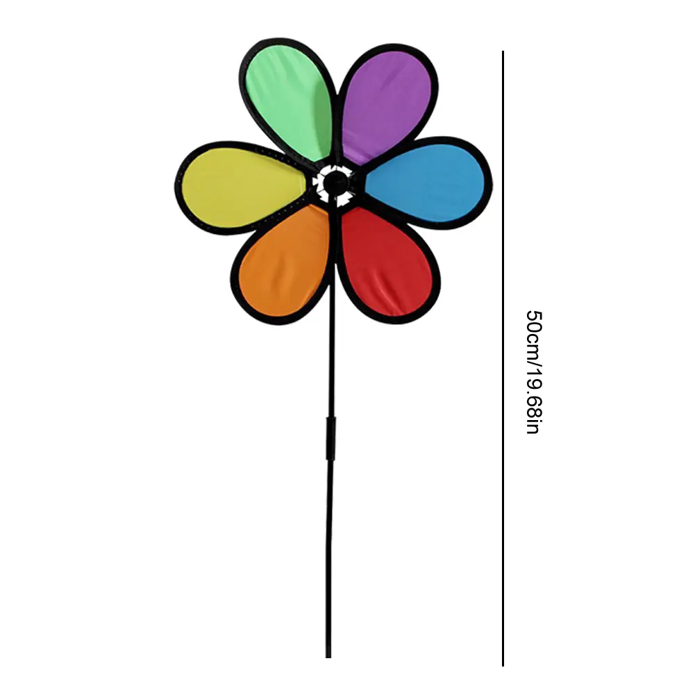 6pcs Flower Wind Spinner Lawn Pinwheel Garden Windmill for Garden Yard Party Outdoor Decor
