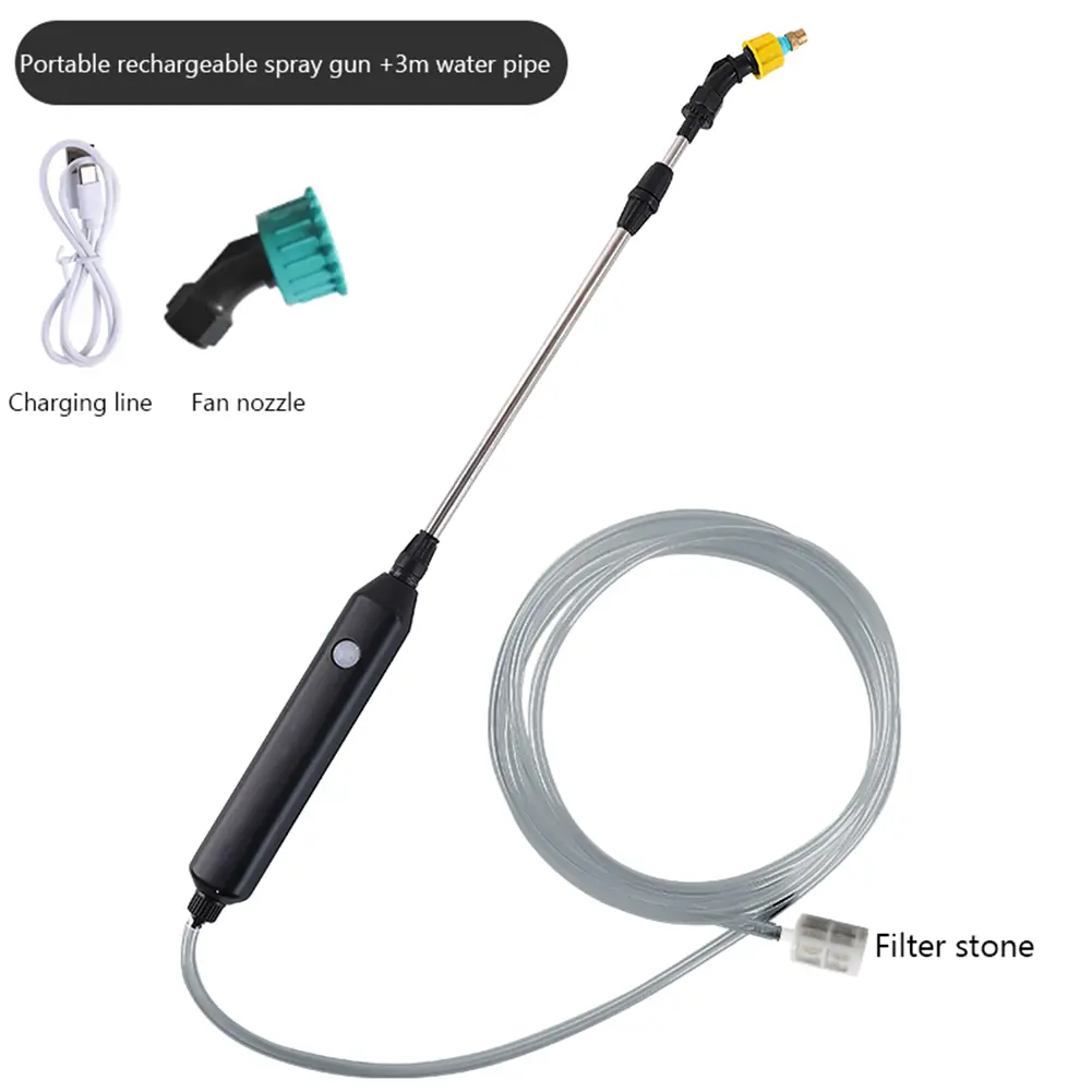Electric Sprayer Nozzle with Water Pipe Automatic Plant Sprinkler USB Charging Agricultural Sprayer Gun Garden Irrigation Tool