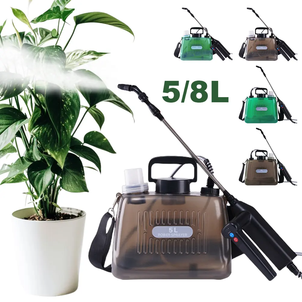 Electric Small Pesticide Spray 5/8L High-Pressure Auto Garden Mister for Agricultural Flower Spraying Plant Watering 4 Nozzles