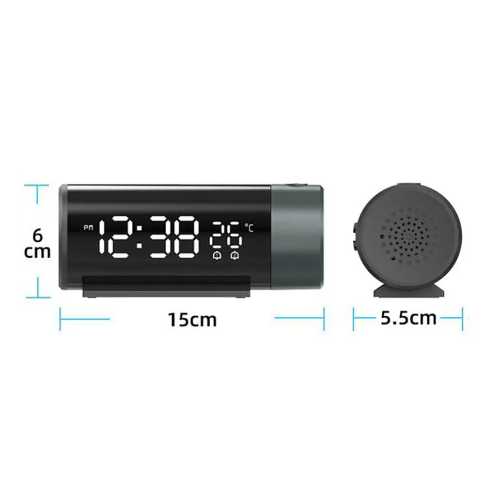 180° Rotatable Digital Alarm Clock 4-Level Brightness Dimmer Smart Alarm Clock Electronic Desktop Clock for Home & Office