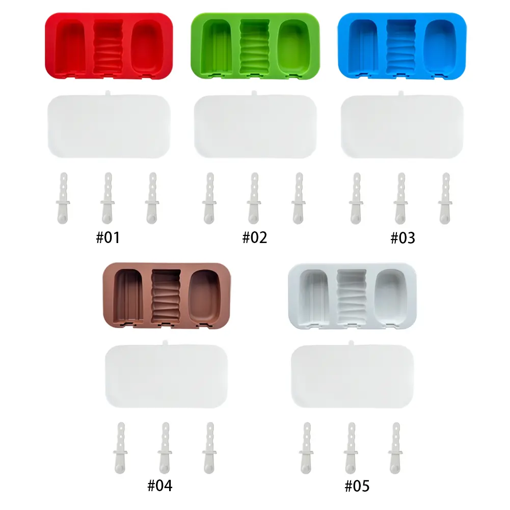 3 Packs Silicone Ice Lolly Mould BPA Free Ice Lolly Maker Stackable Ice Cream Molds with Lid for Homemade Ice Cream