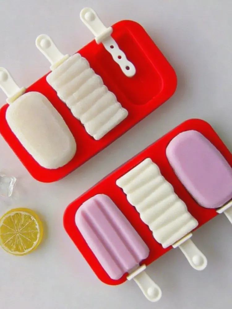 3 Packs Silicone Ice Lolly Mould BPA Free Ice Lolly Maker Stackable Ice Cream Molds with Lid for Homemade Ice Cream