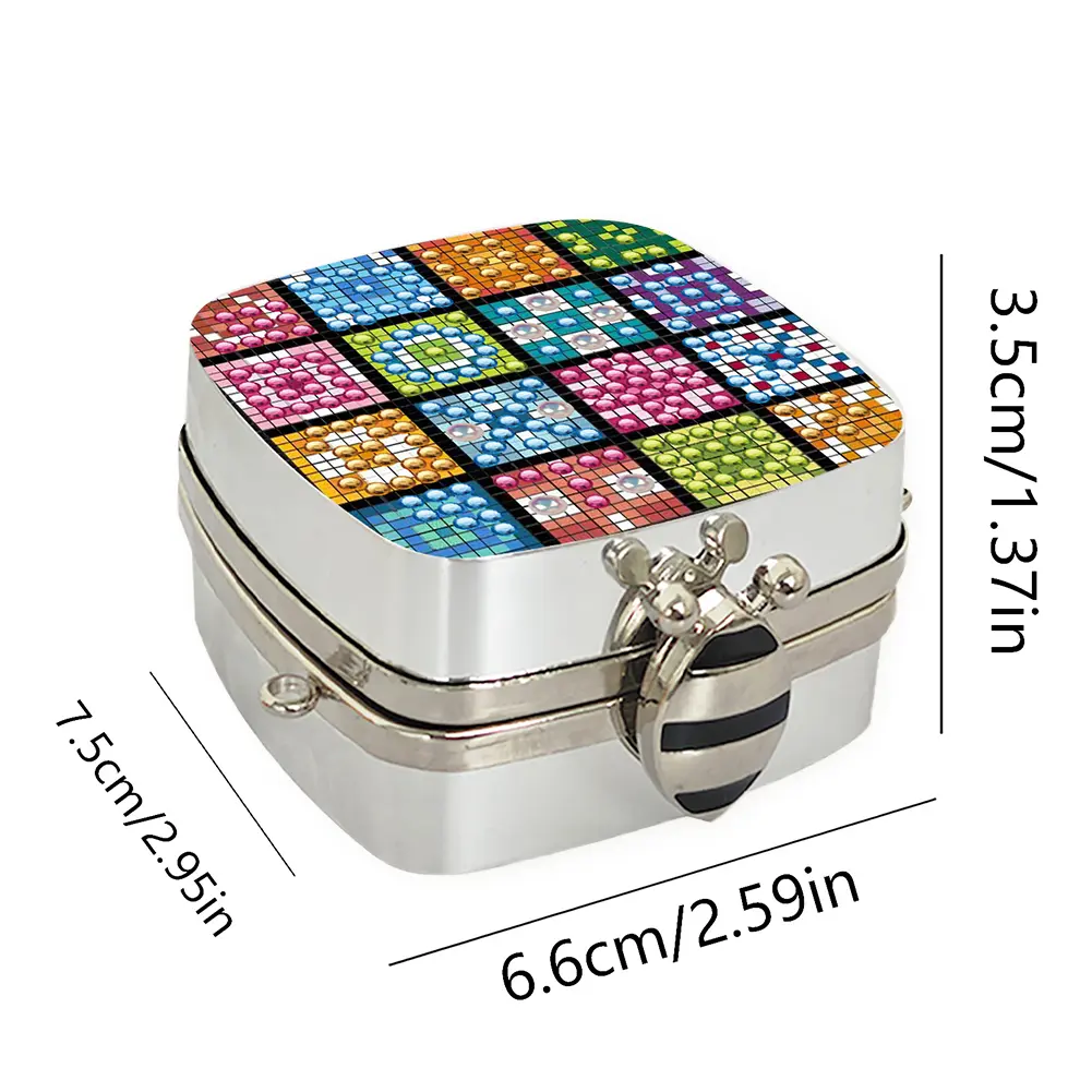 Peacock Diamond Painting Mirror Organizer Box Mini DIY Diamond Art Makeup Bag 5D Diy Coin Purse for Earrings Necklace Rings