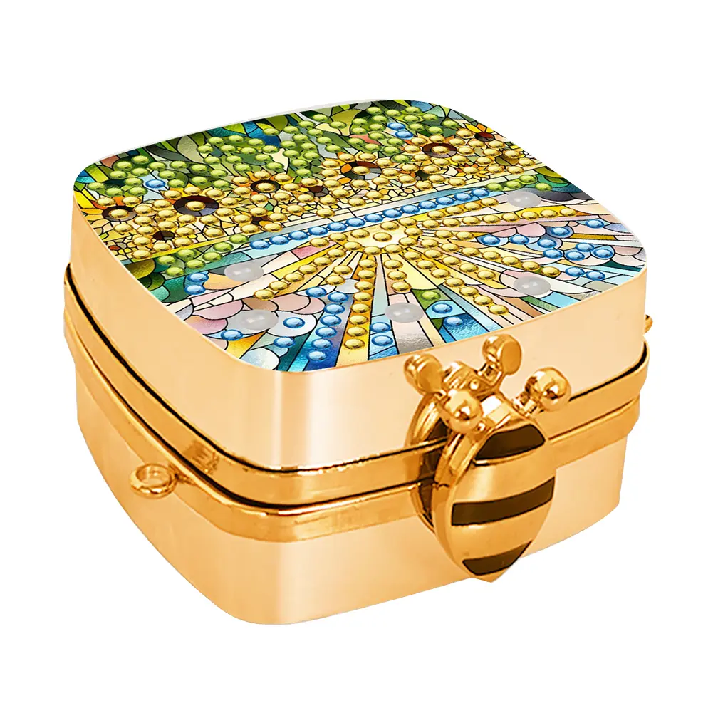 Peacock Diamond Painting Mirror Organizer Box Mini DIY Diamond Art Makeup Bag 5D Diy Coin Purse for Earrings Necklace Rings