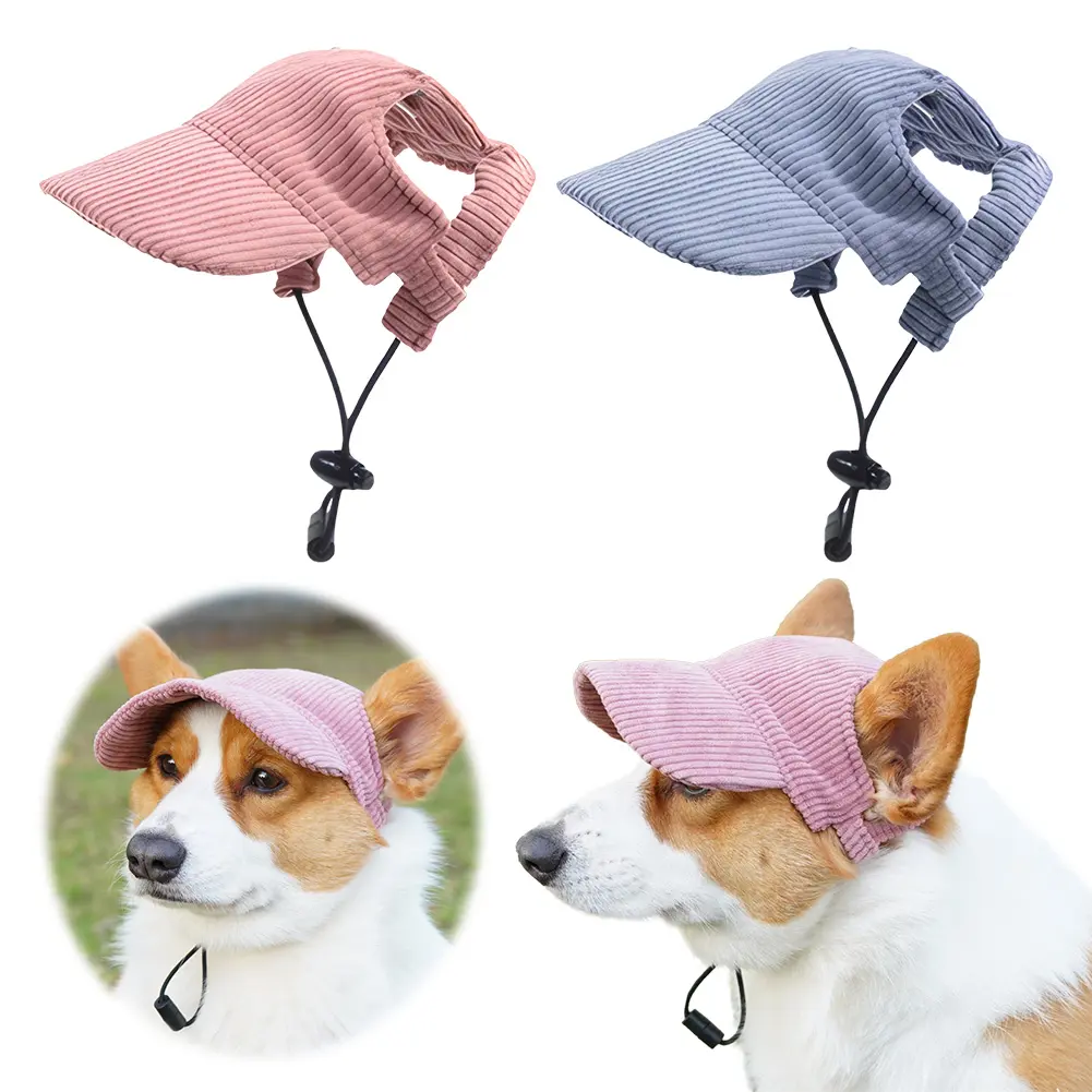 Dog Baseball Cap with Ear Holes Dog Cat Summer Beach Visor Hat Puppy Sunbonnet Headdress for Small Medium Large Dogs
