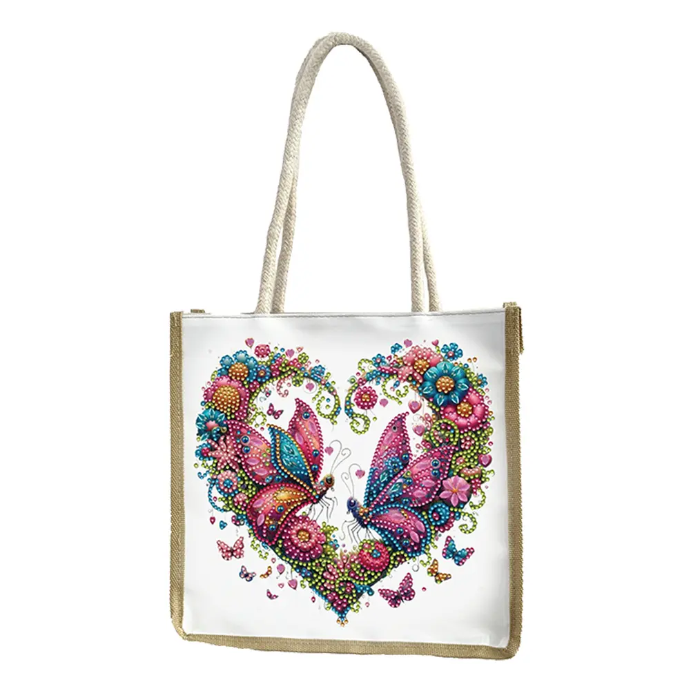 5D Diamond Painting Tote Bag Reusable Grocery Bag DIY Diamond Painting Shopping Bag for Travel Shopping Beach Wedding