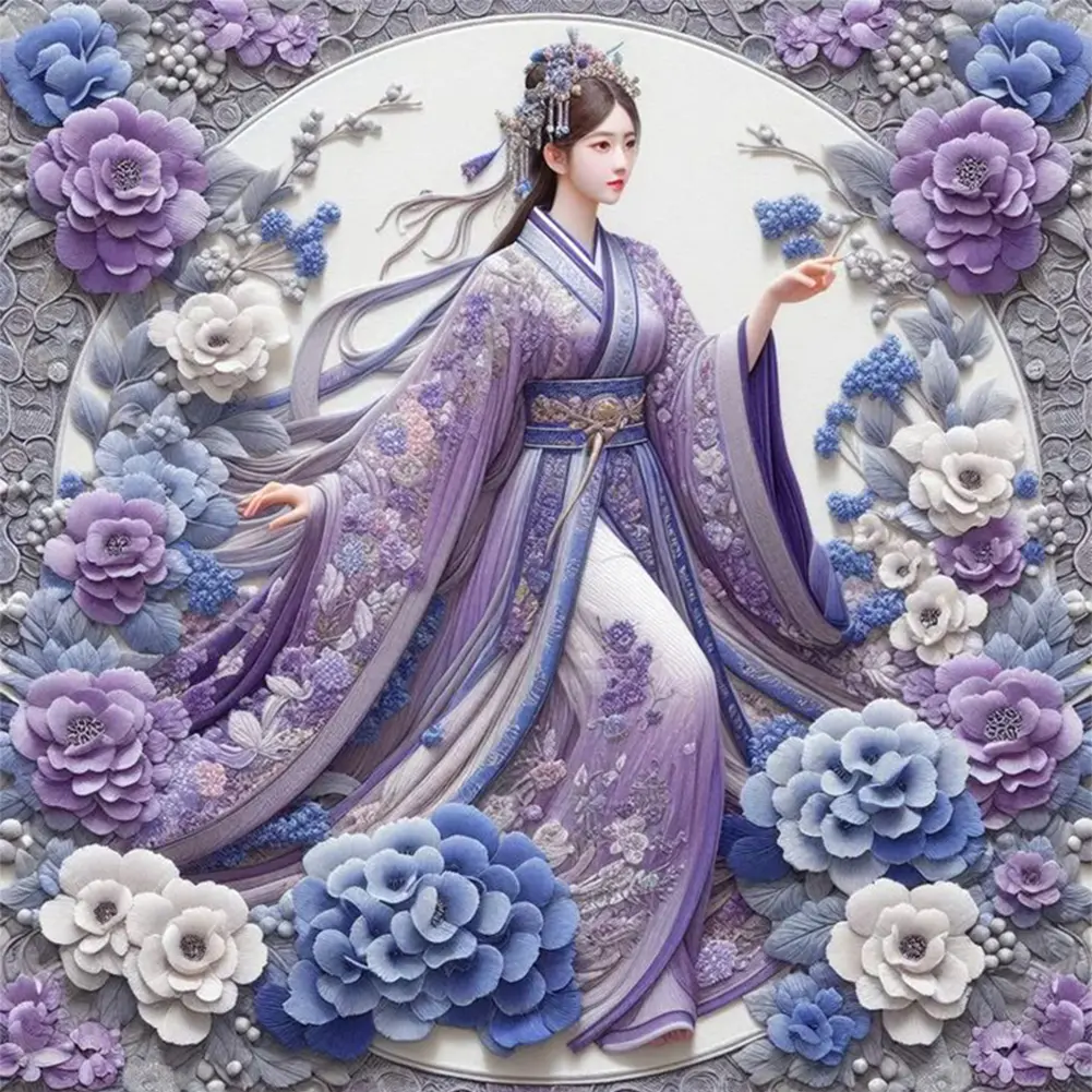 50X50cm Beautiful Girl Full Embroidery Decor Eco-cotton Thread 14CT Printed Cross Stitch Kit Art Embroidery Home Decoration