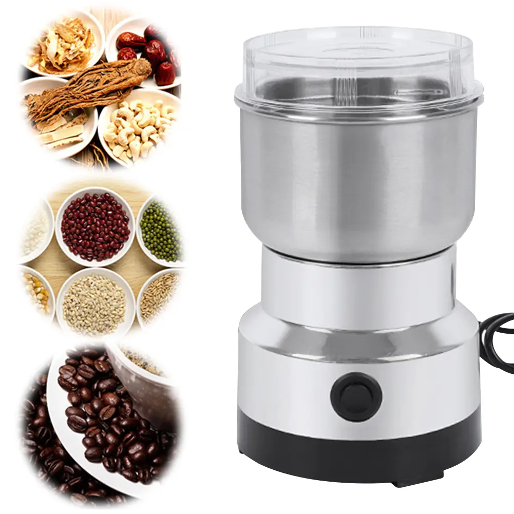 4-Blade Household Grain Grinder Electric Coffee Grinder Ultrafine Baby Food Pulverizer Grain Mill for Spices Seeds Rice Beans