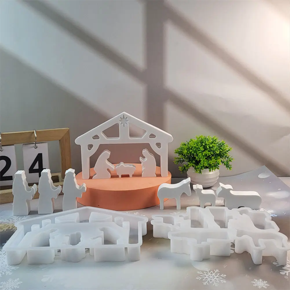 Silicone Candle Shape Mould 3D Christmas Wax Moulds DIY Handmade Handicraft Mold Decoration new 2024 for Candles