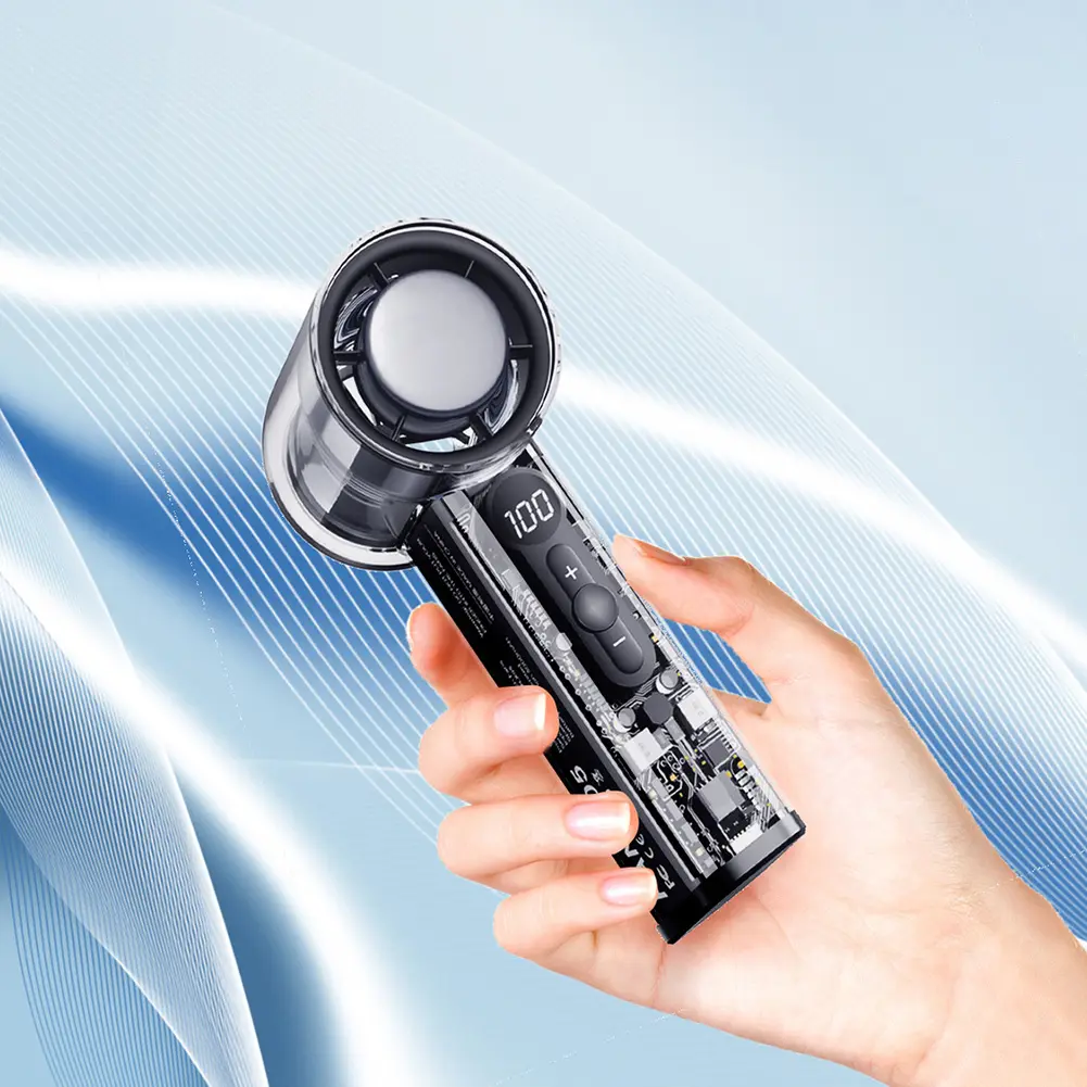 Mini Portable Handheld Fan with 100 Adjustable Wind Speeds USB Rechargeable Perfect for Travel and Outdoor Activities