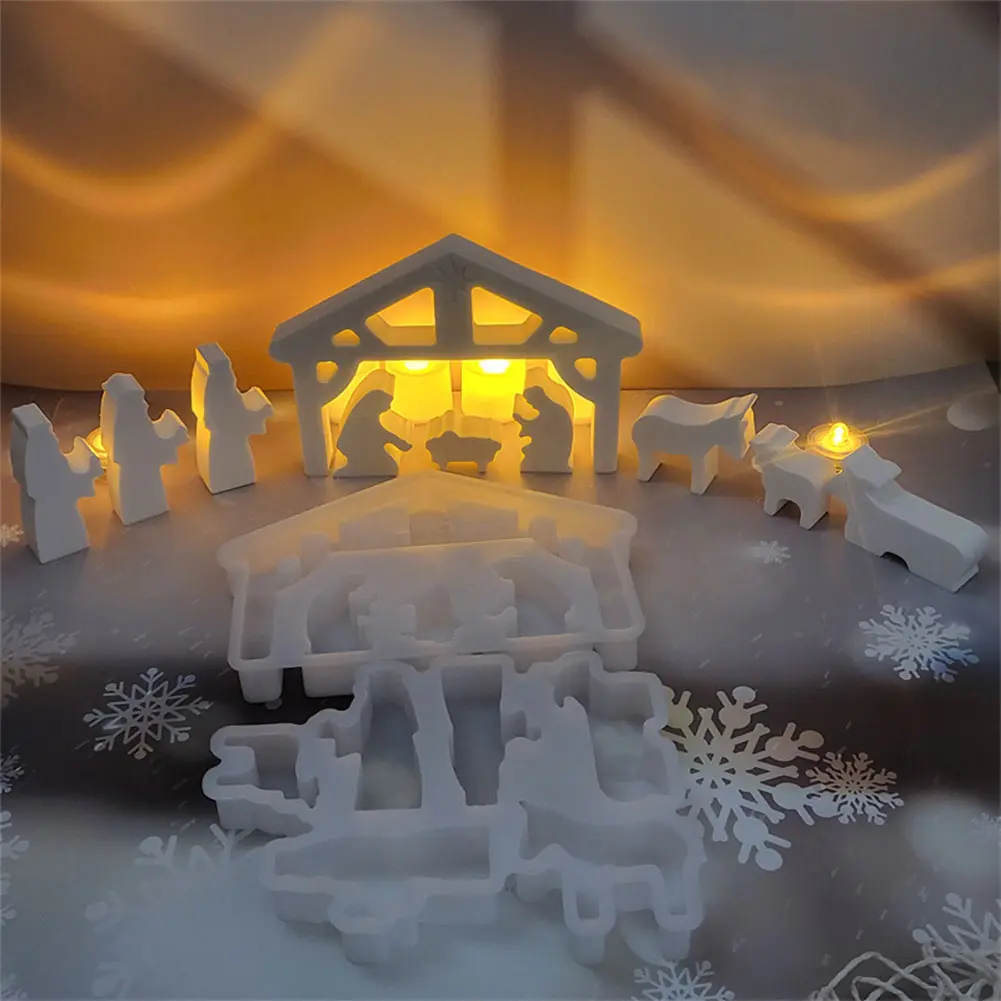 Silicone Candle Shape Mould 3D Christmas Wax Moulds DIY Handmade Handicraft Mold Decoration new 2024 for Candles