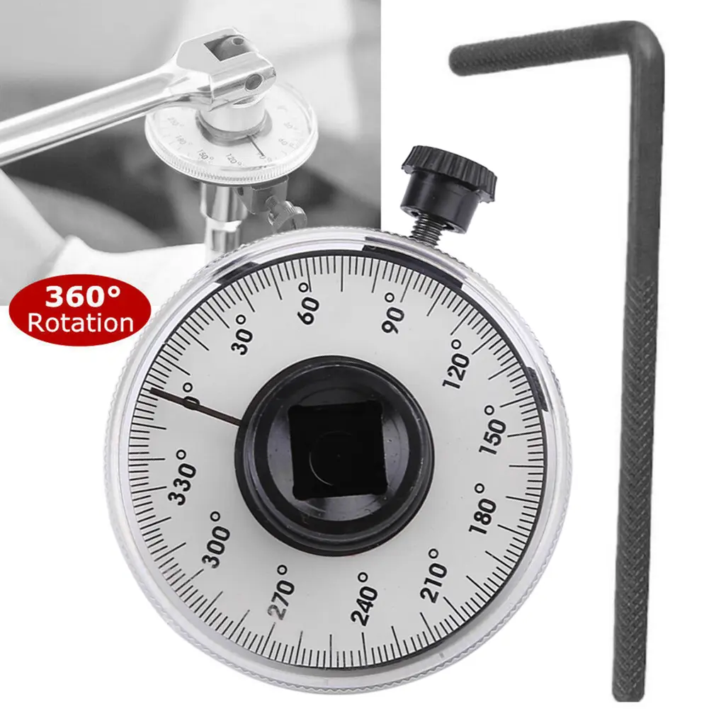 Adjustable 1/2 Inch Drive Torque Angle Gauge for Precise Automotive Measurements with 360 Degree Angle Rotation