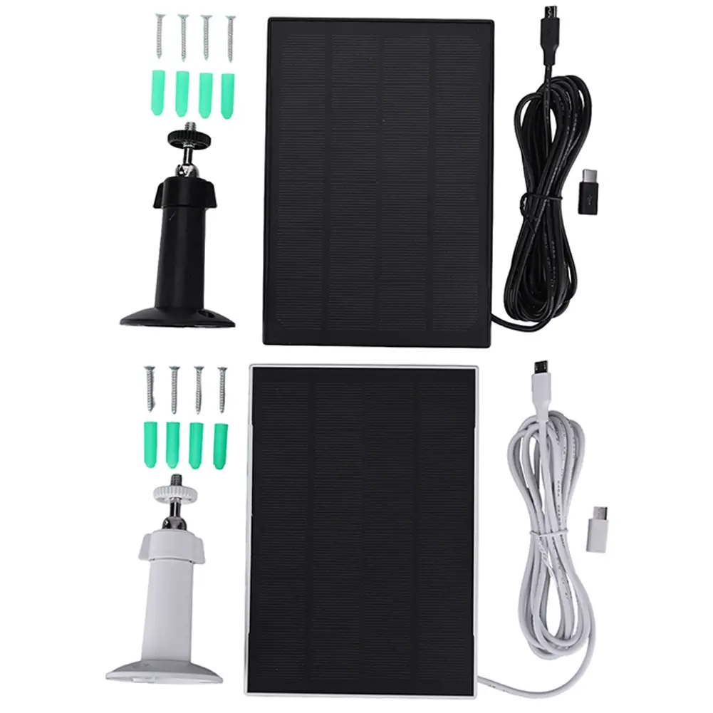 3W 6V Solar Panel Charger 360° Adjustable Wall Mount Camera Solar Panel 9.8Ft Charging Cable for Ring Eufy Blink Arlo Camera