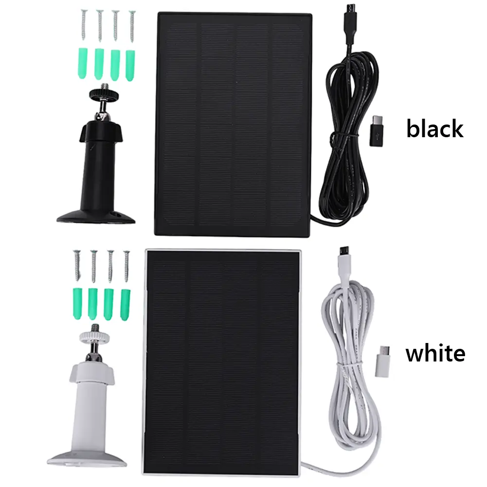 3W 6V Solar Panel Charger 360° Adjustable Wall Mount Camera Solar Panel 9.8Ft Charging Cable for Ring Eufy Blink Arlo Camera