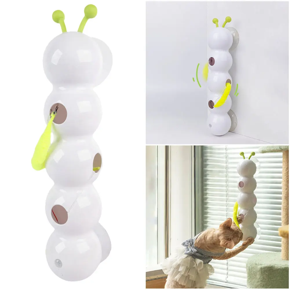 Caterpillar Interactive Cat Toy Motion Activated Teasing Cat Toy Rechargeable Kitten Toy for Bored Indoor Cats