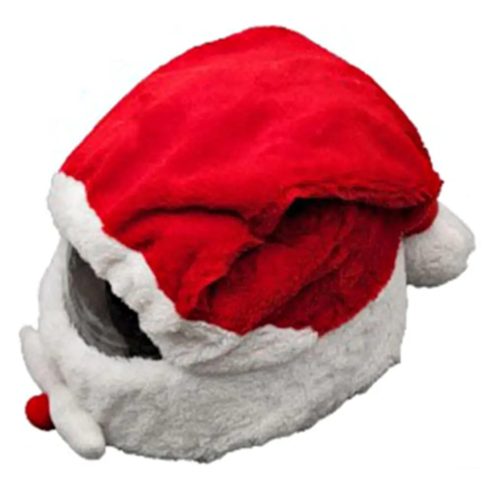 Christmas Helmet Cover Elastic Motorcycle Santa Claus Funny Cover Plush Santa Claus Christmas Hat Motorcycle Accessoories