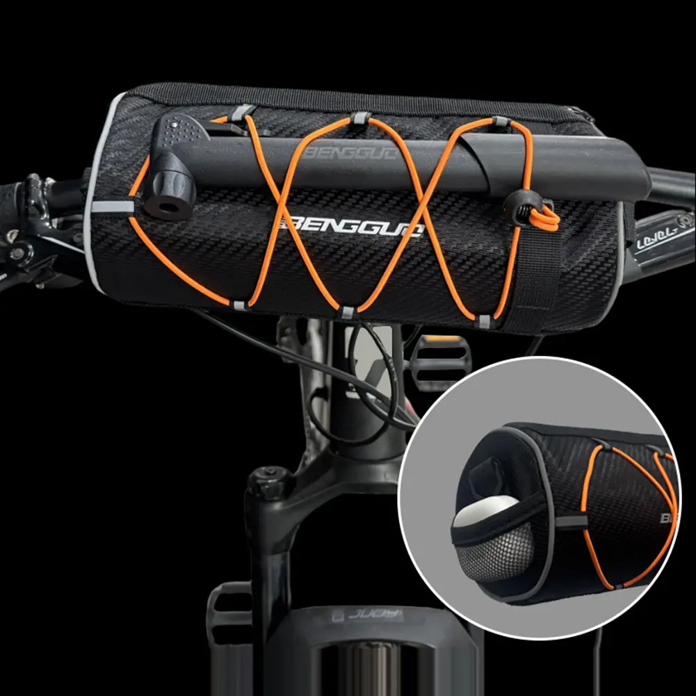 2.5L Bike Handlebar Bag Large Capacity Bicycle Frame Pannier Bag Multi-Pockets Bike Front Tube Bag Bike Accessories