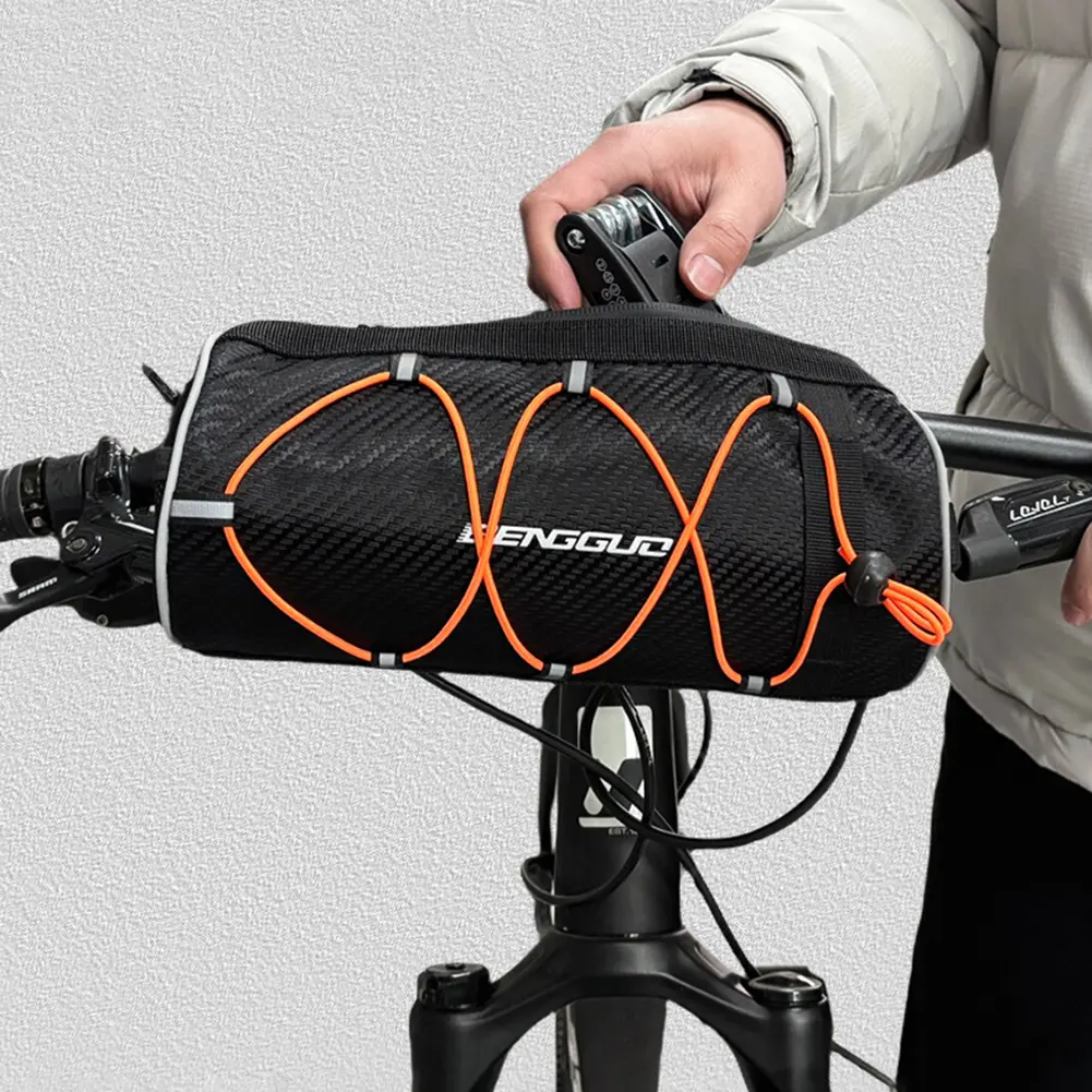 2.5L Bike Handlebar Bag Large Capacity Bicycle Frame Pannier Bag Multi-Pockets Bike Front Tube Bag Bike Accessories