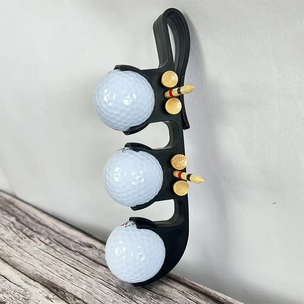 Golf Ball Clamp Storage Holder with Tee Holder Plastic Golf Ball Clip Holder Portable Golf Accessories for Men Women