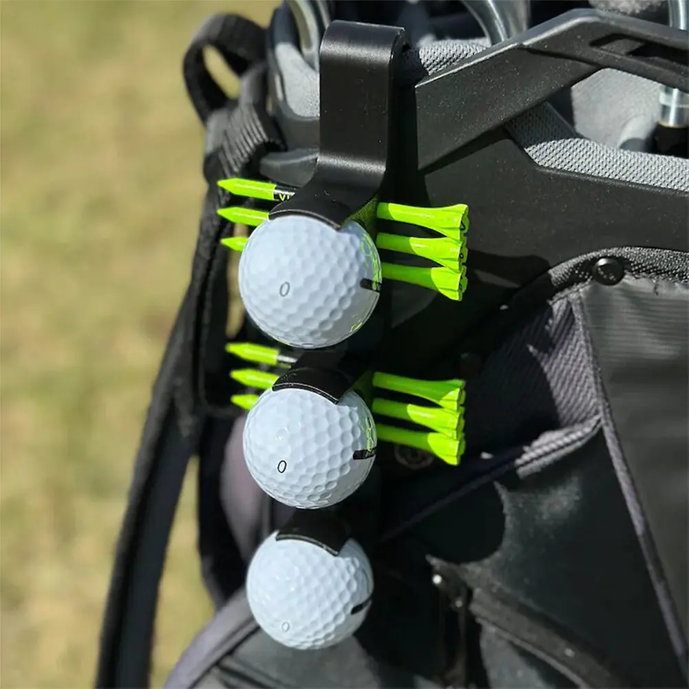 Golf Ball Clamp Storage Holder with Tee Holder Plastic Golf Ball Clip Holder Portable Golf Accessories for Men Women