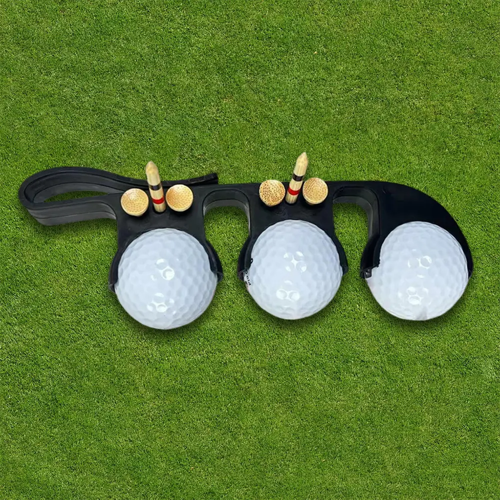 Golf Ball Clamp Storage Holder with Tee Holder Plastic Golf Ball Clip Holder Portable Golf Accessories for Men Women